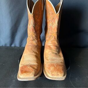 Justin Bent Rail Boots Brown Square Toe Mens Size 11.5